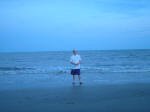 walking on the beach at sunset